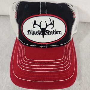 Black Antler Baseball Cap Black Red White Adjustable  Hunting Hat